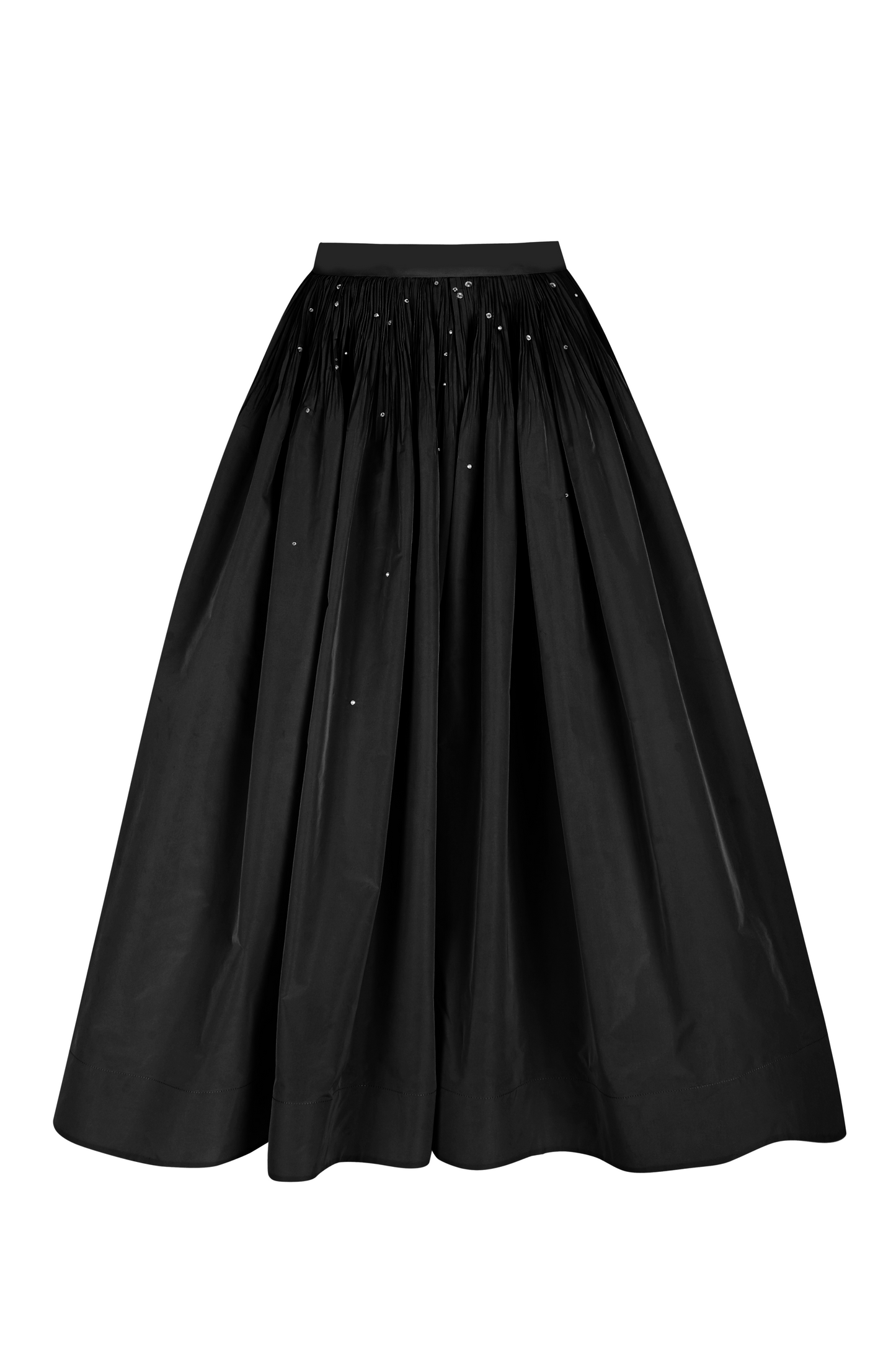 Hand pleated midi skirt