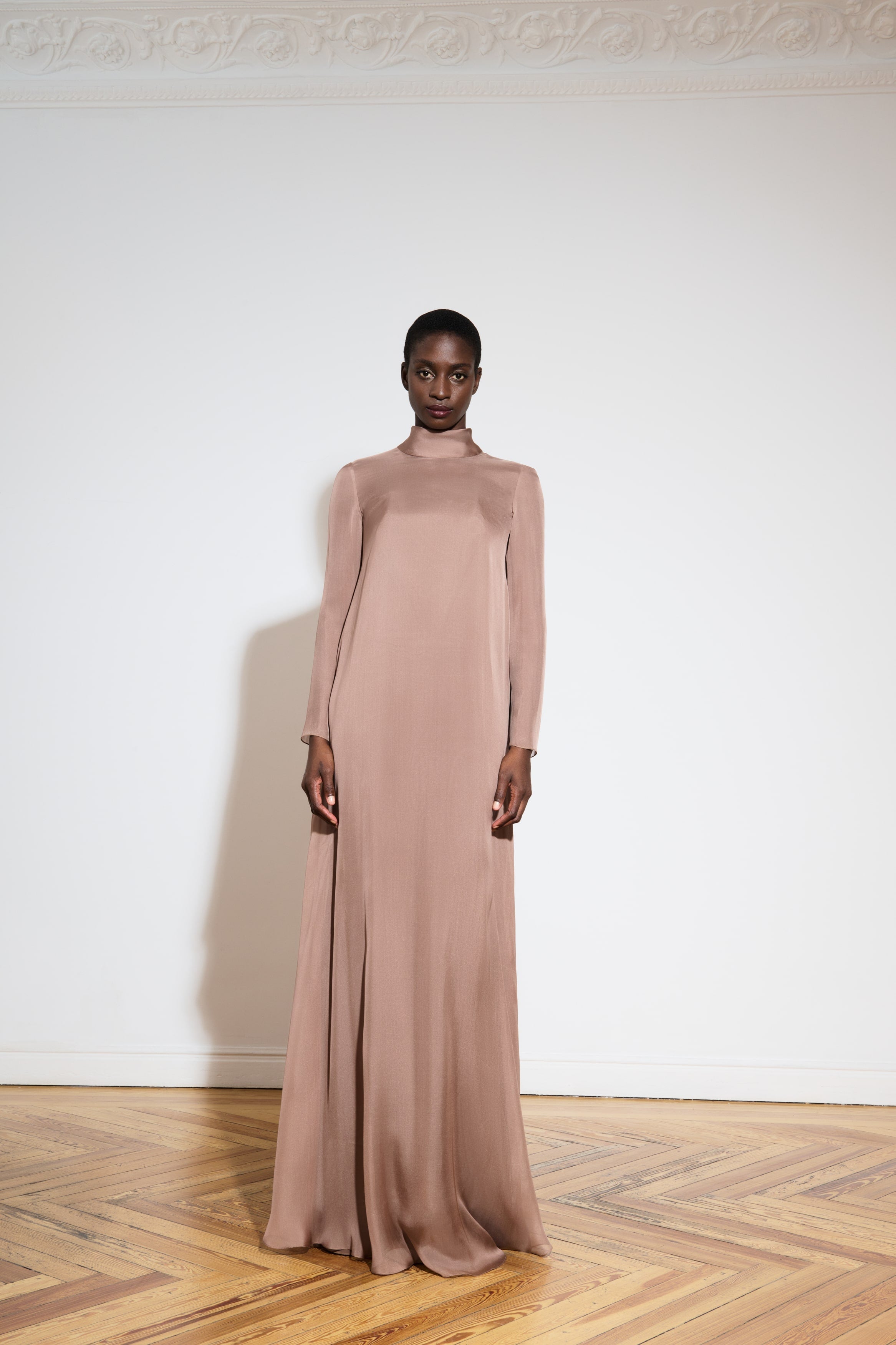 Long silk muslin dress