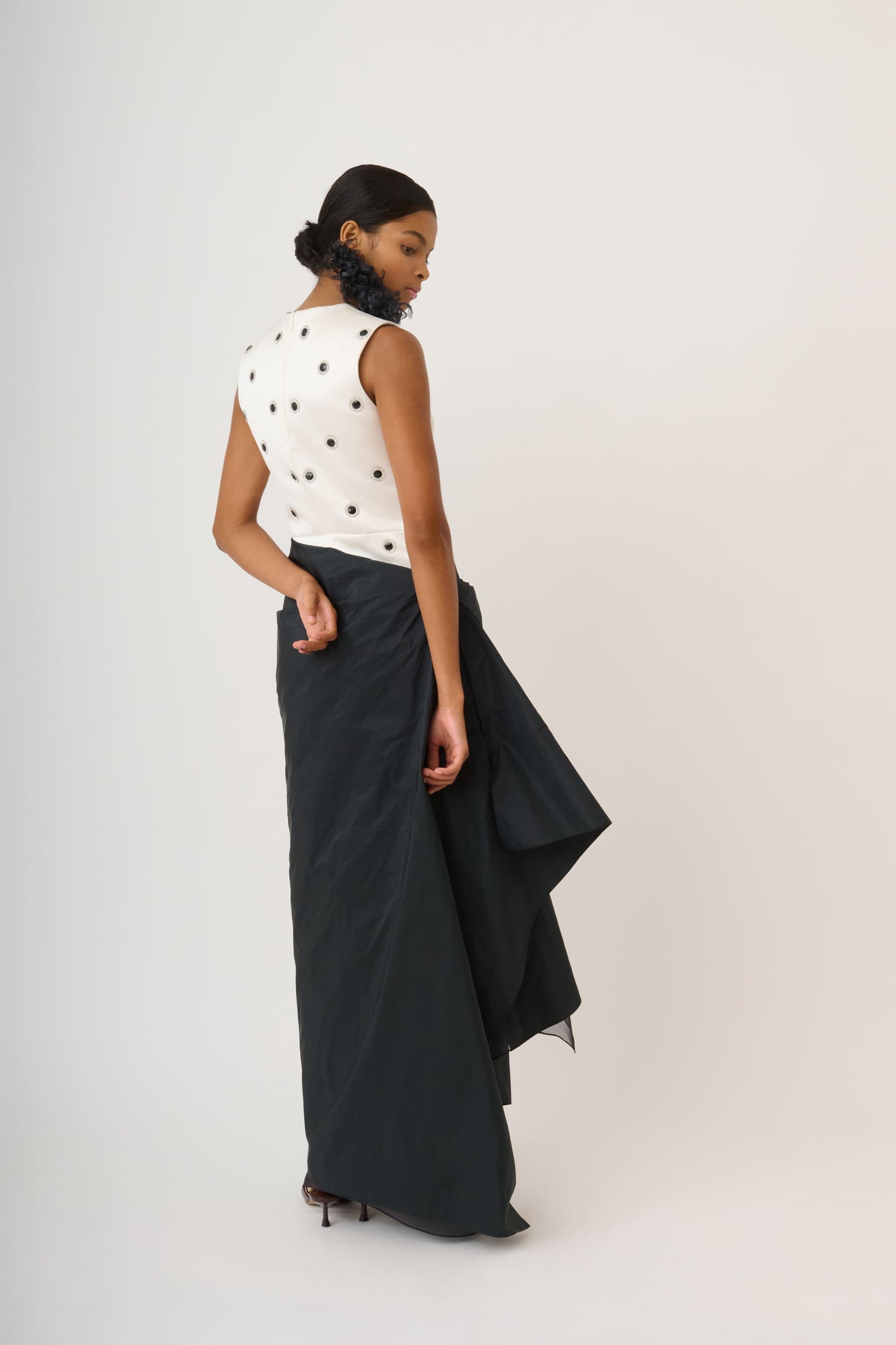 Vestido largo bicolor