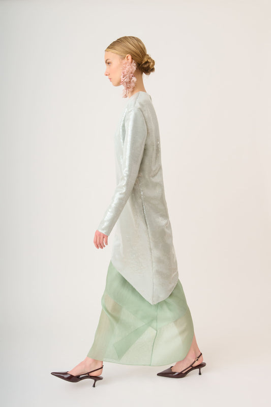 Vestido de lentejuelas de manga larga