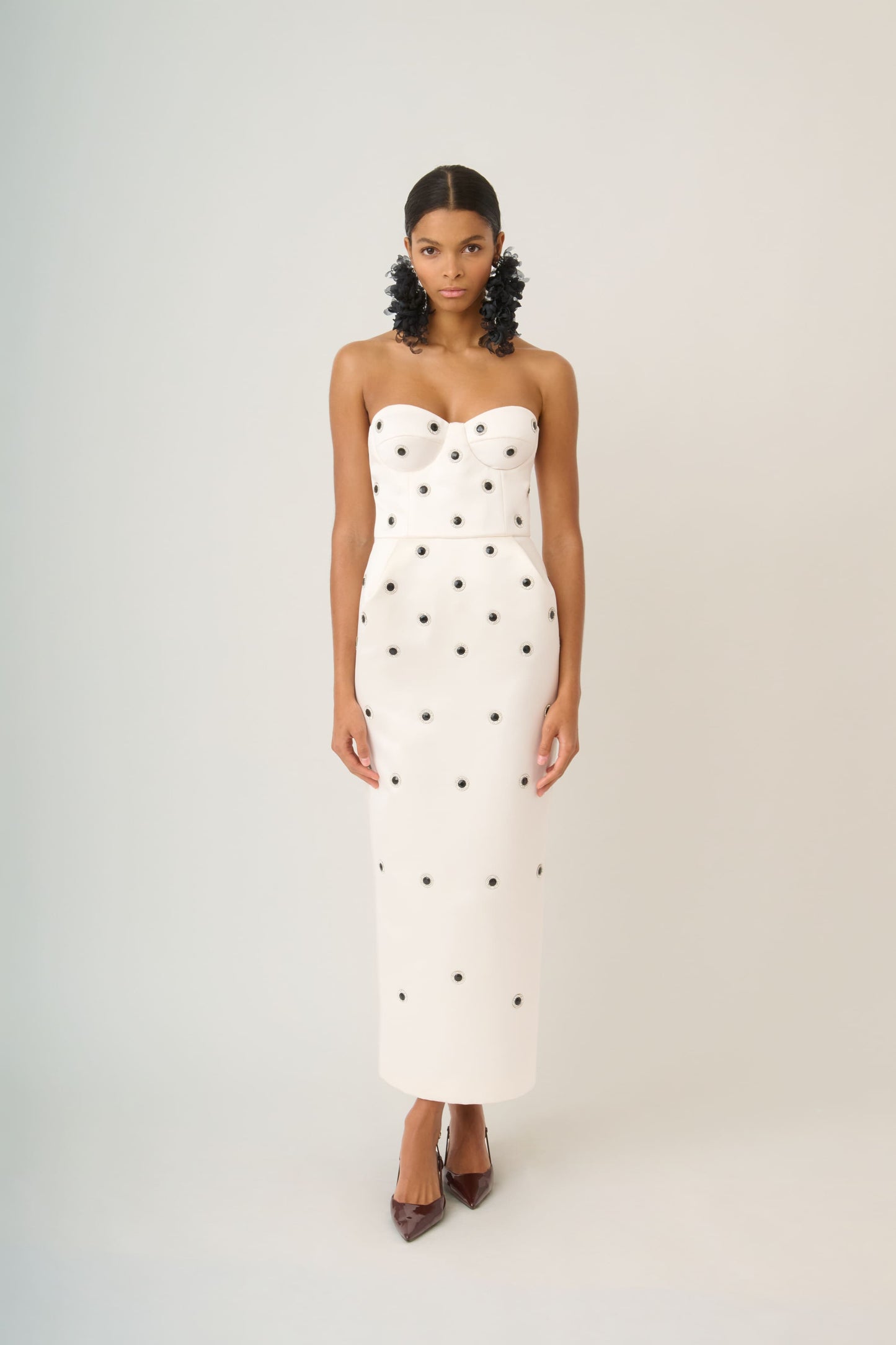 Strapless Bustier Tube Dress with Hand-Applied Crystals