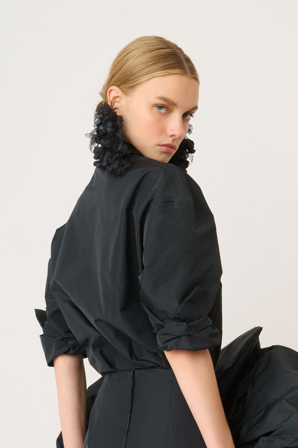 Taffeta Shirt with Batwing Sleeves