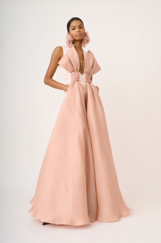 Vestido largo sin mangas con escote V