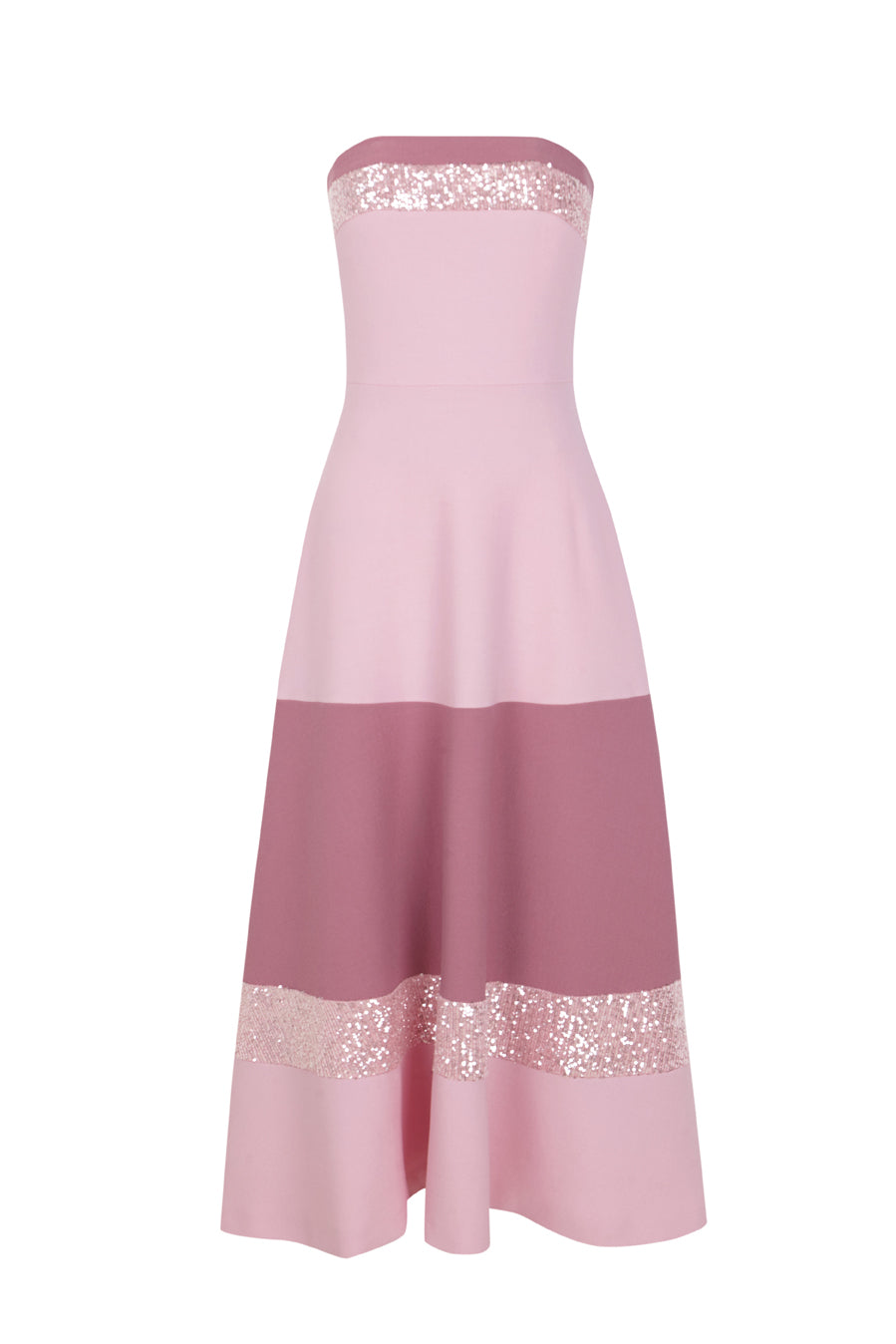 Midi strapless dress with paillettes – THE 2ND SKIN CO