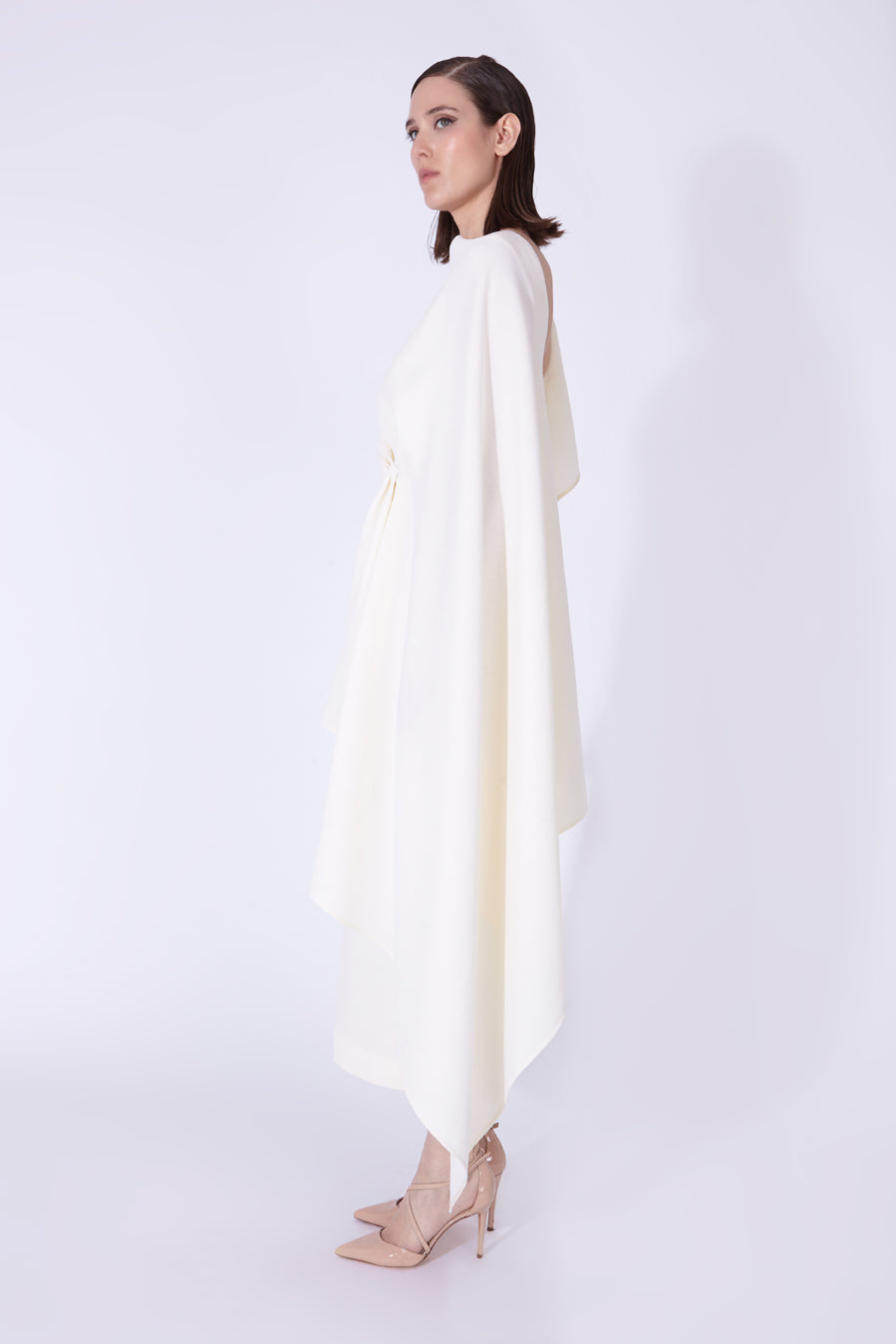 Asymmetrical cape dress