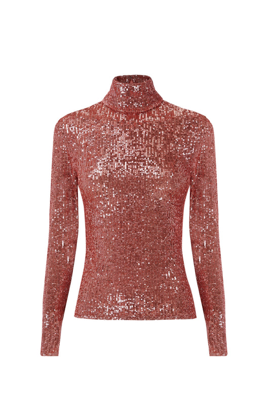 Paillettes high neck top