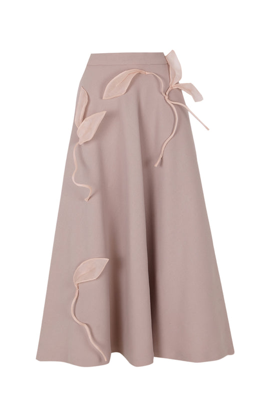 Midi skirt with leaves