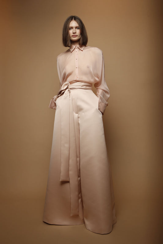 Pantalón ancho satén