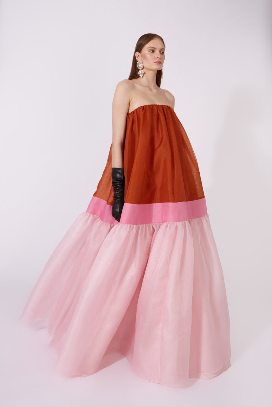 Tricolor Voluminous Maxi Dress