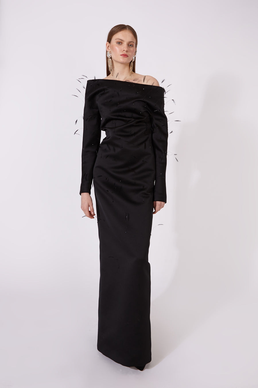 Structured high collar dress