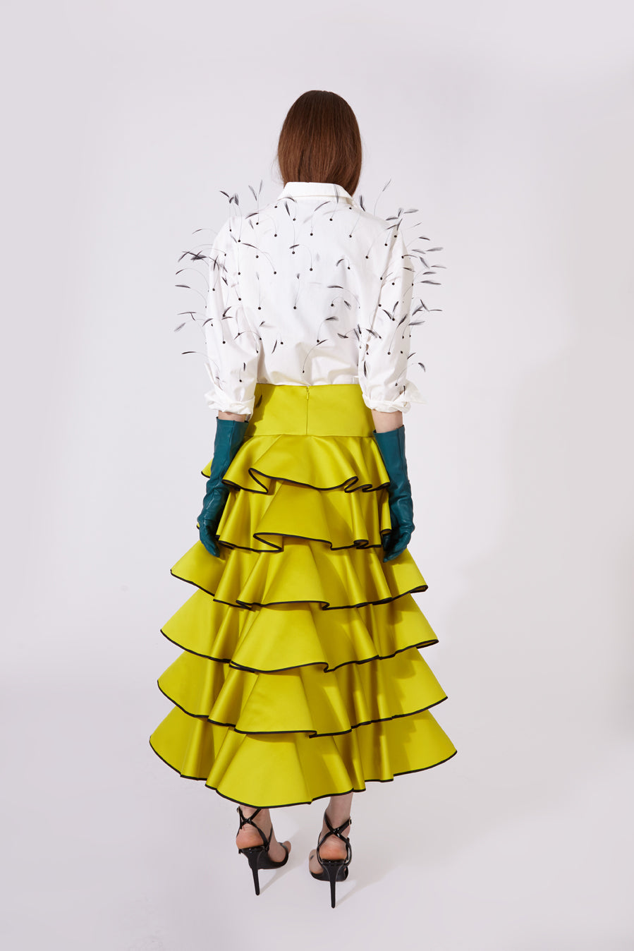 Ankle-Length Ruffled Skirt