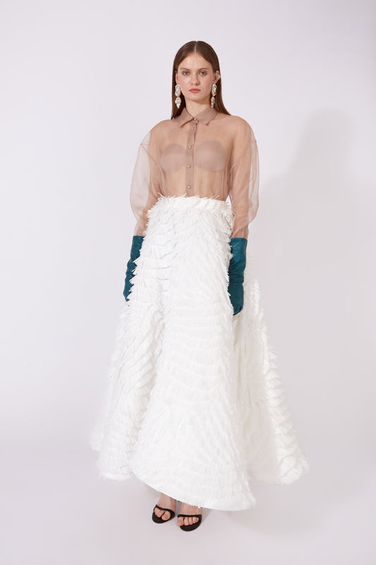 Falda midi estilo capa