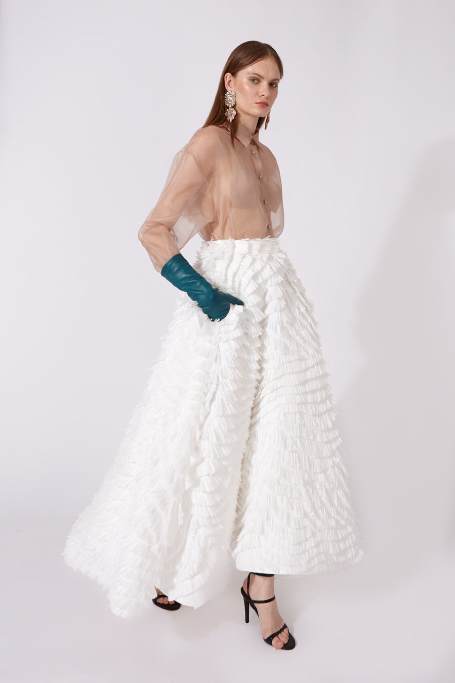 Cape-Style Midi Skirt