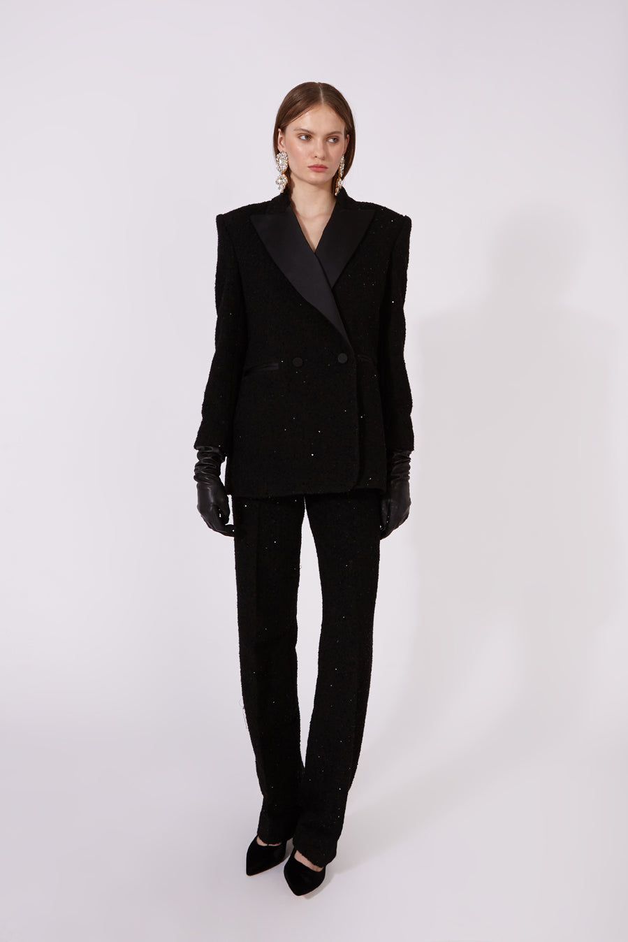 Tweed Sequin tailored trousers