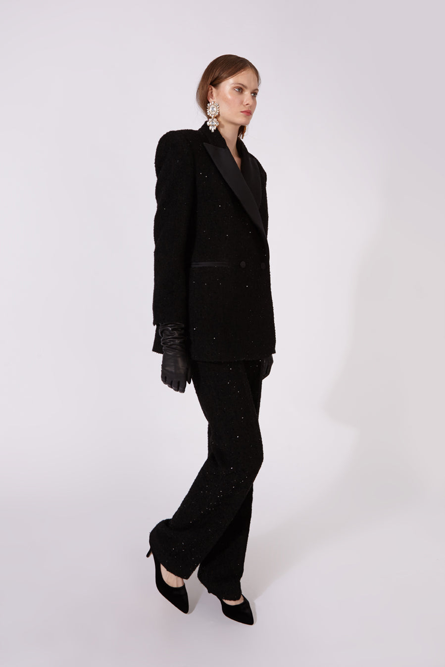 Tweed Sequin tailored trousers