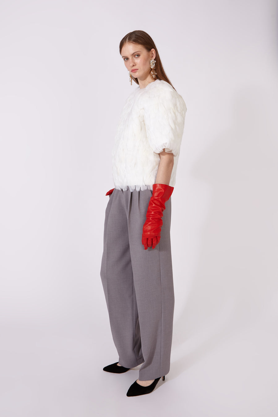 Carrot-fit cool wool trousers