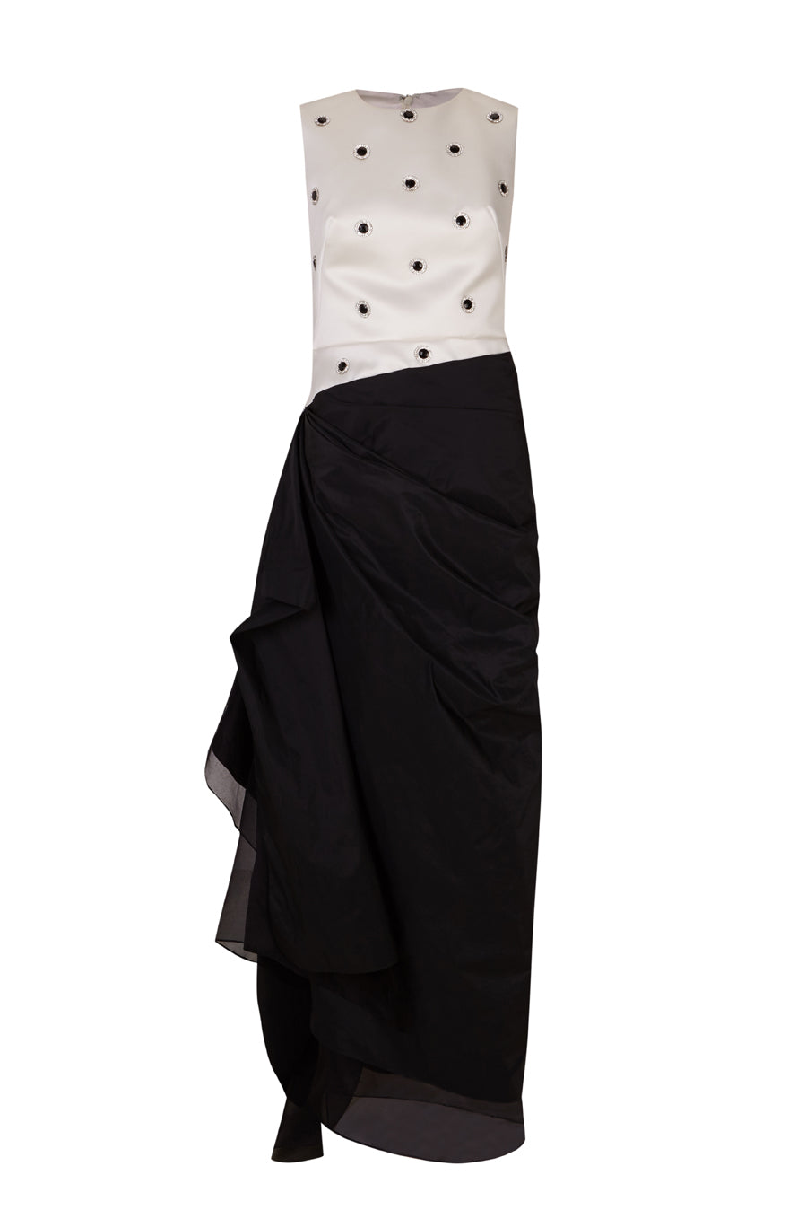 Vestido largo bicolor