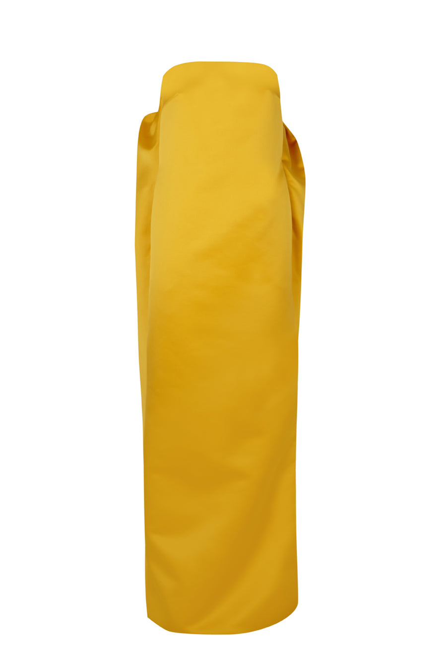 Strapless Long Satin Dress with Draped Back