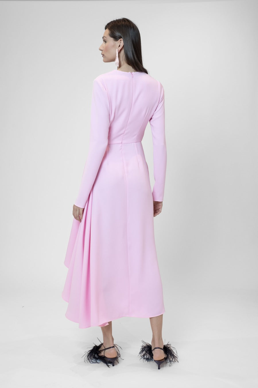 Long sleeve draped midi dress THE 2ND SKIN CO. Long sleeve draped midi dress THE 2ND SKIN CO.