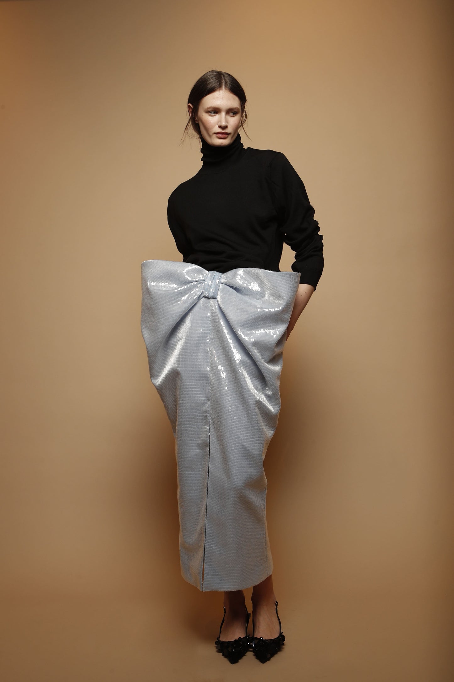 Falda midi lentejuelas