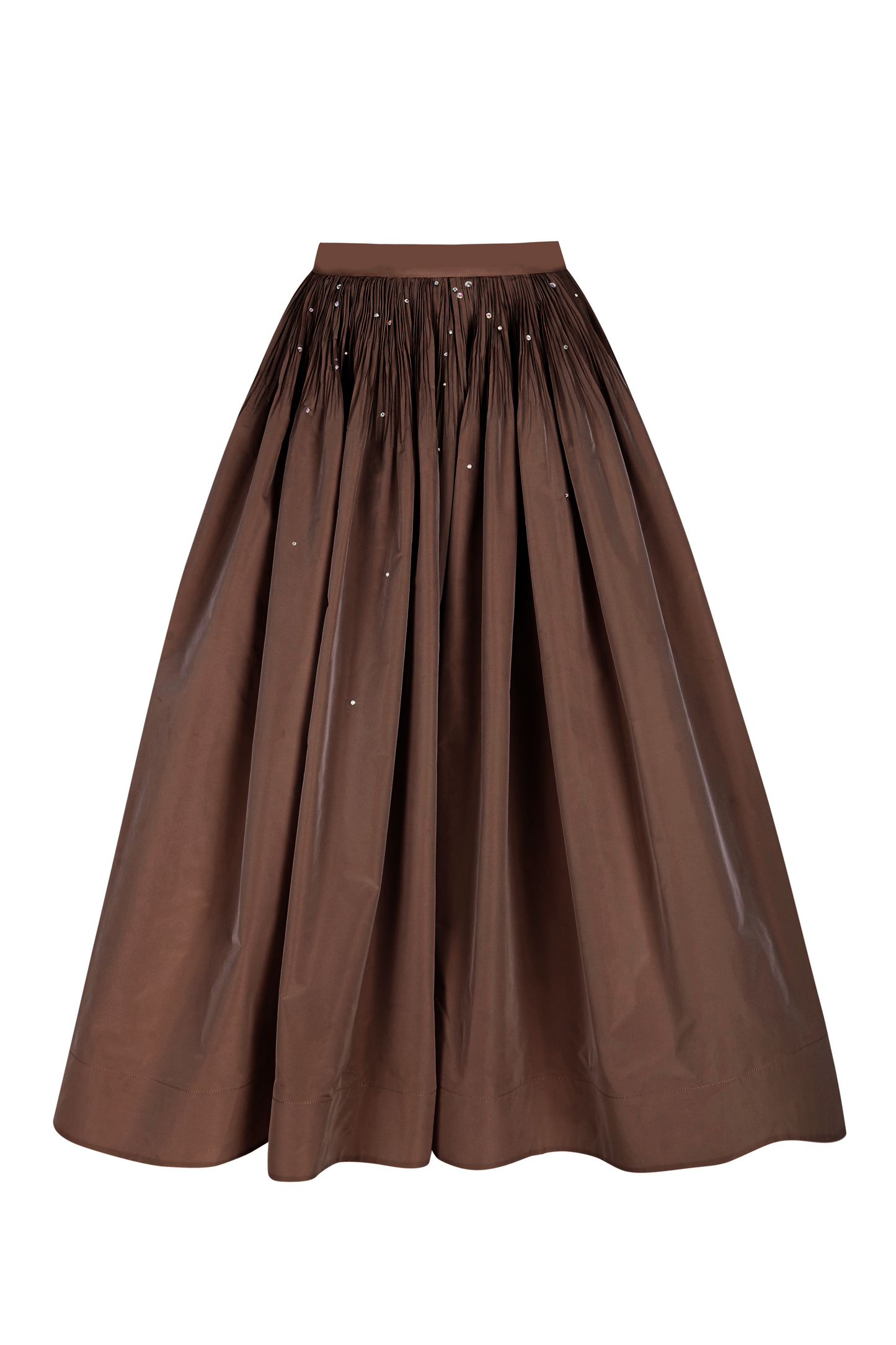 Hand pleated midi skirt