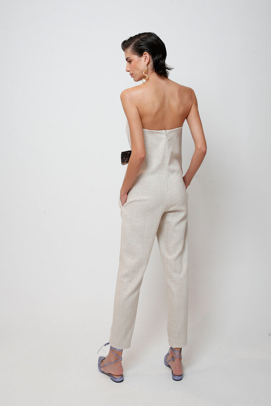 Strapless Linen jumpsuit | THE 2ND SKIN CO