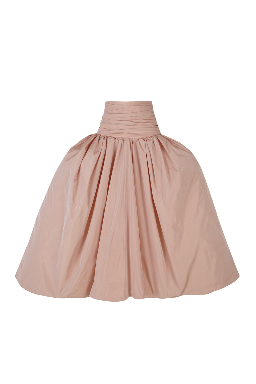 Falda midi de tafetán de cintura alta