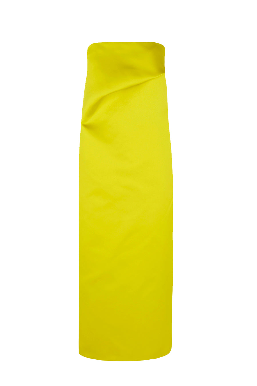 Strapless Midi Satin Dress with Draped Bust