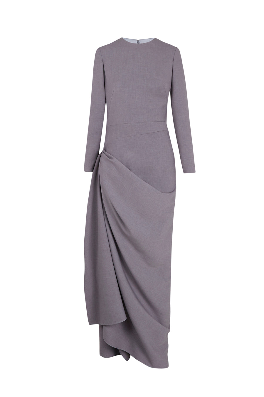 Long Dress with Draped Wrap-Style Skirt