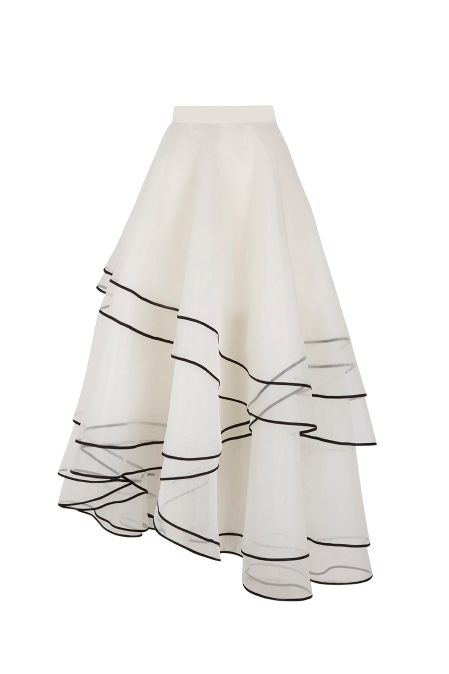 Asymmetric Layered Silk Organza Skirt
