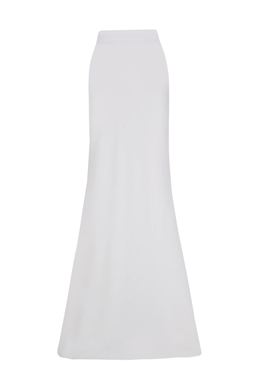 Bias-Cut Long Wool Crepe Skirt