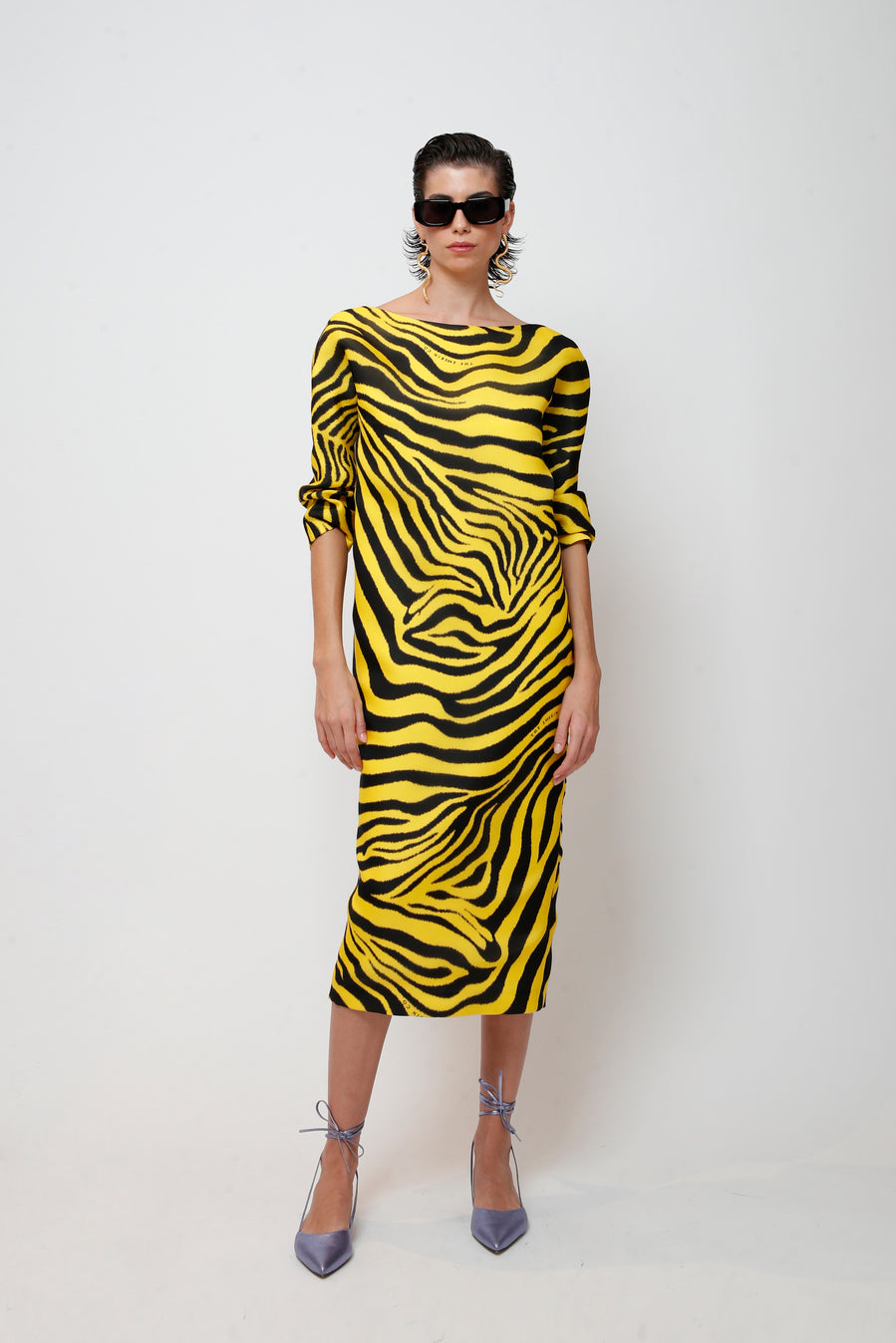 Midi dress zebra print | THE 2ND SKIN CO