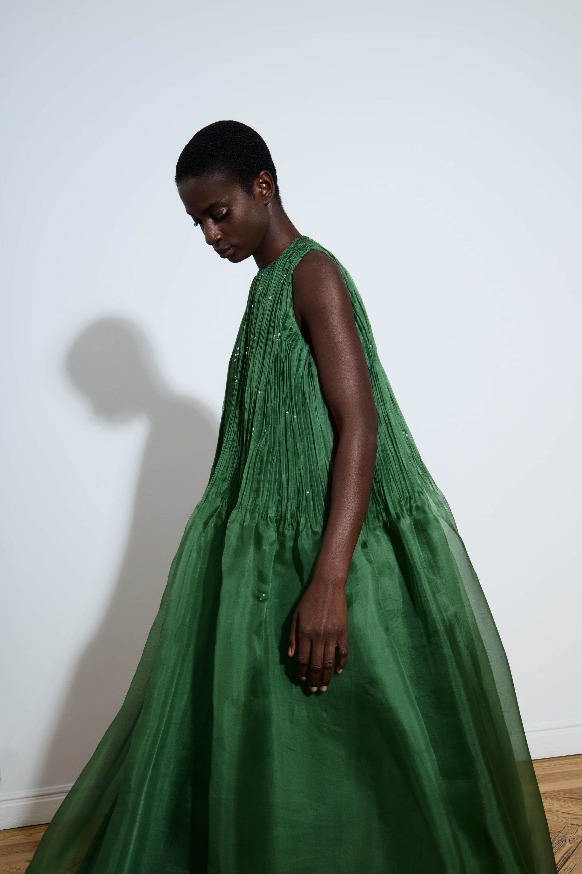 Organza midi dress with crystals THE 2ND SKIN CO. Organza midi dress with crystals THE 2ND SKIN CO.