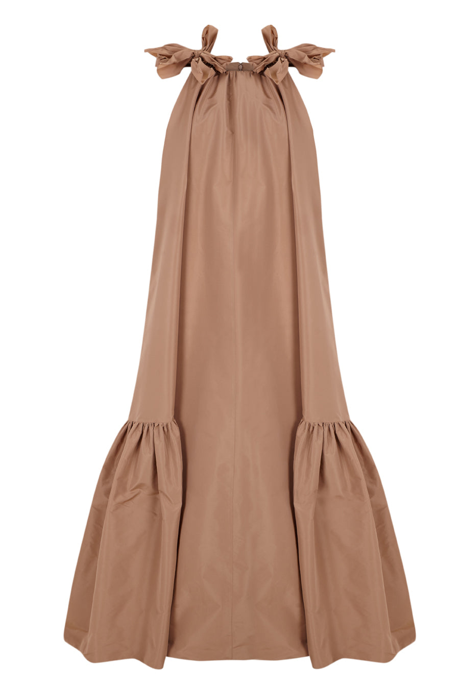 Taffeta maxi dress with bows