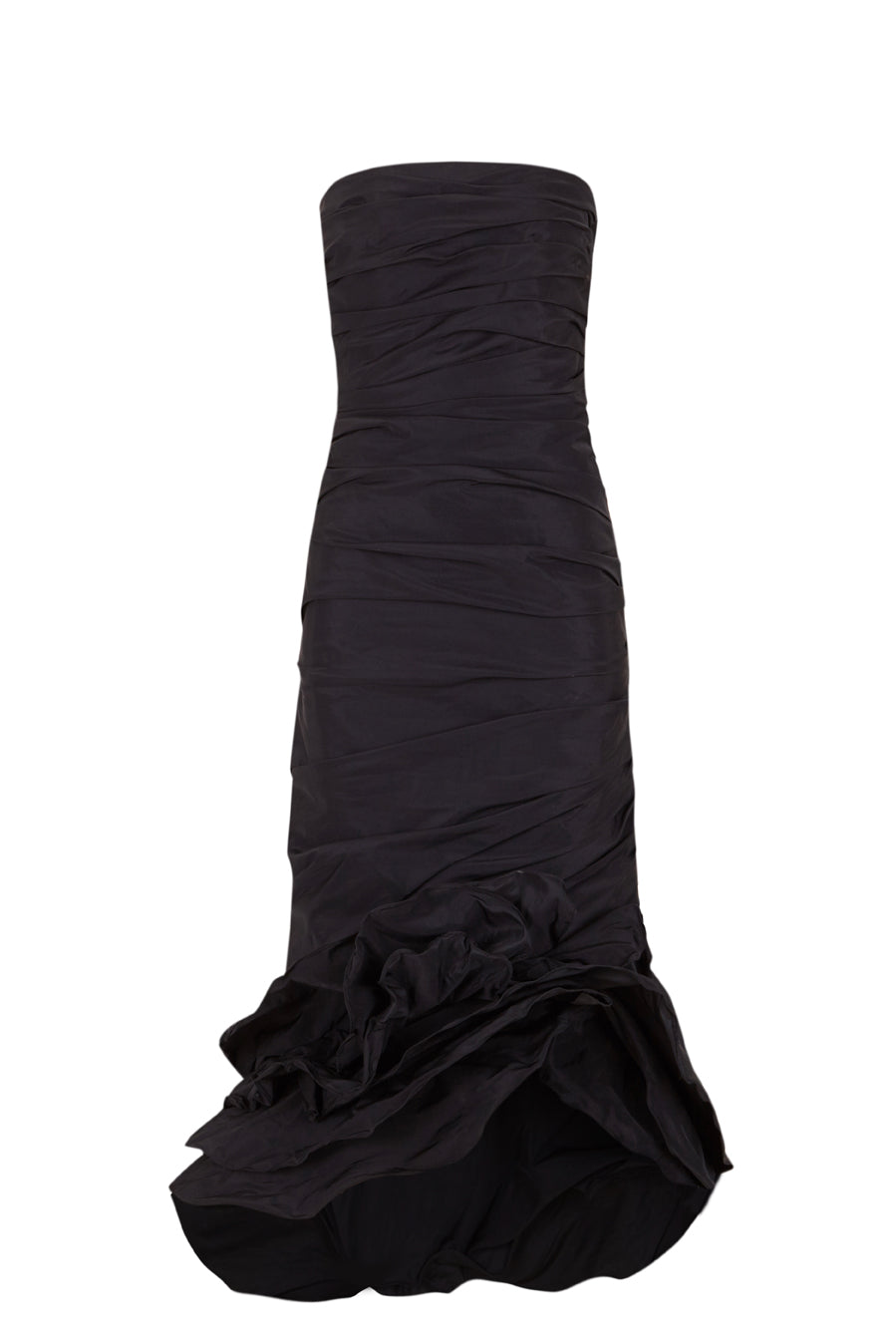 Strapless taffeta dress