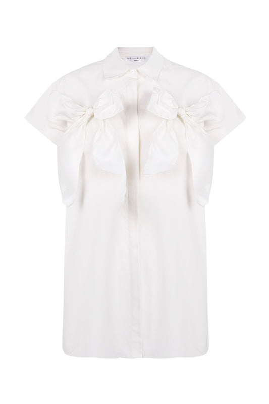 Poplin shirt with ties