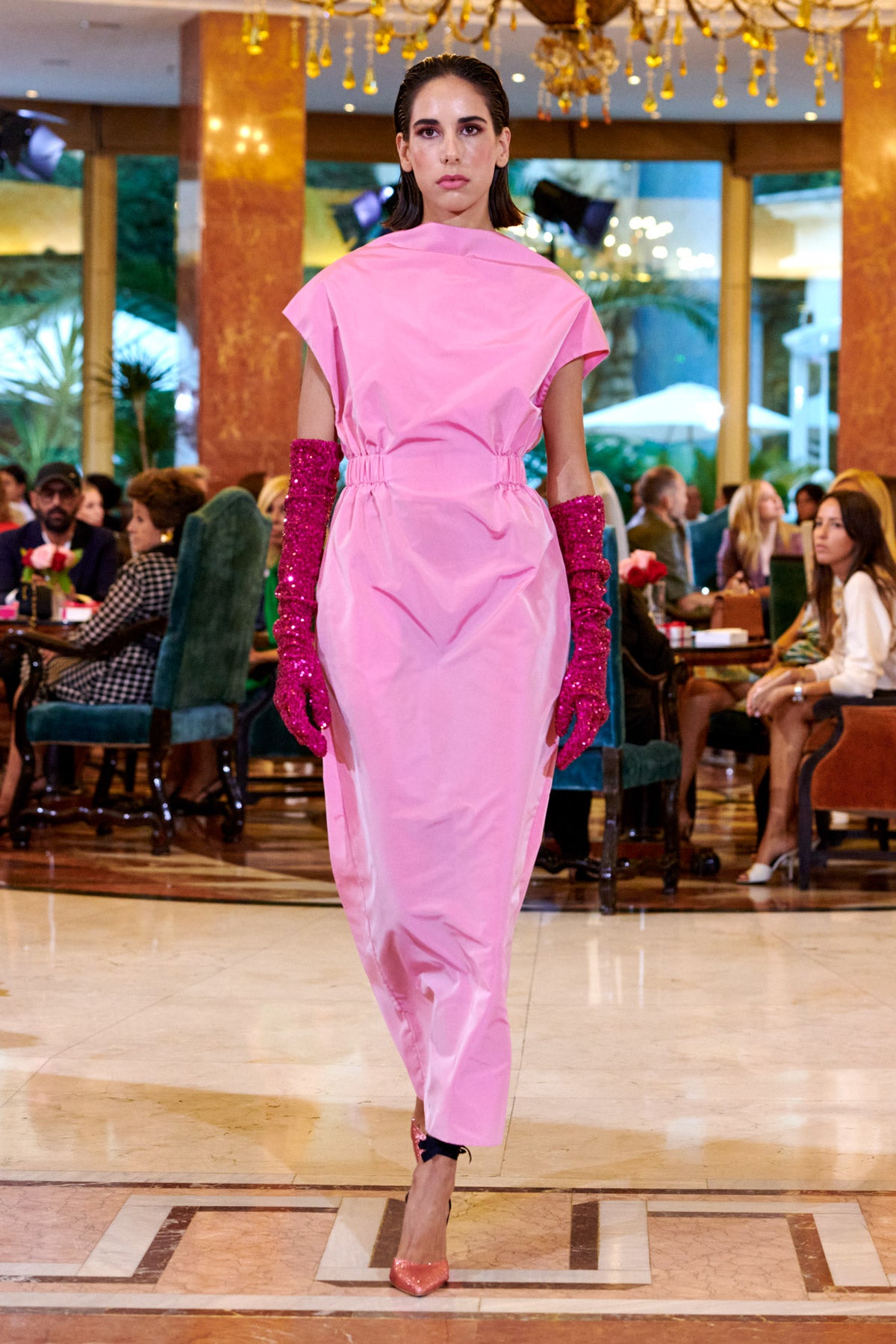 Pink taffeta dress